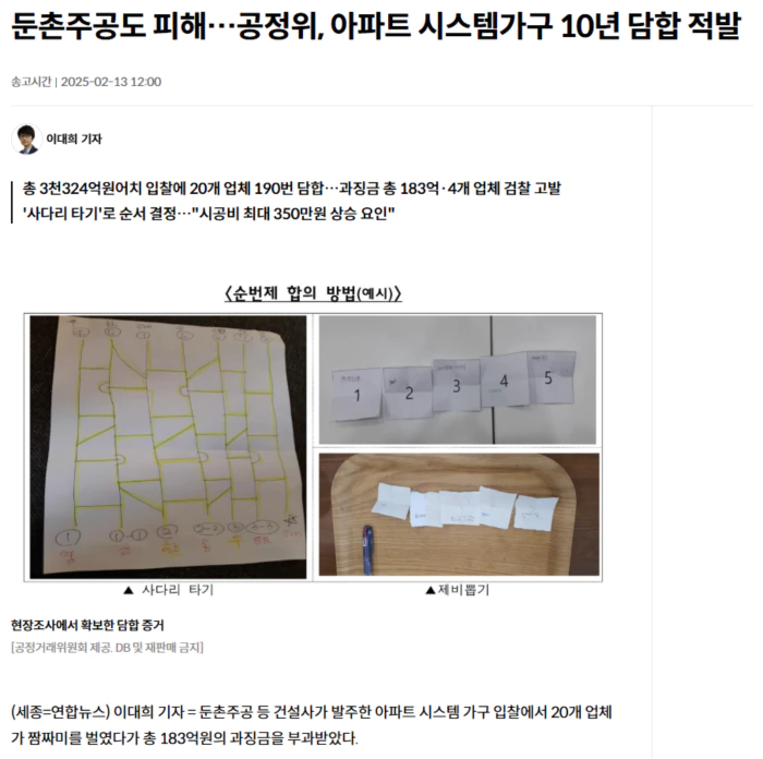 둔촌주공도 피해.. 공정위, 아파트 시스템가구 10년 담합 적발
