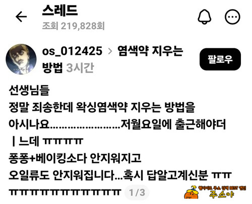 염색약 손에