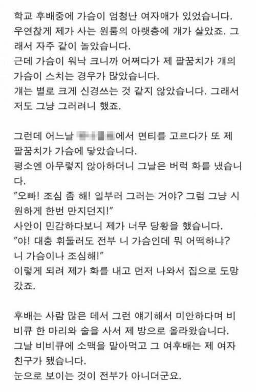 가슴이 유난히 컸던 여후배