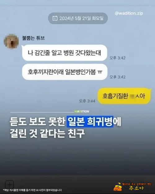 일본병 걸렸다는 친구