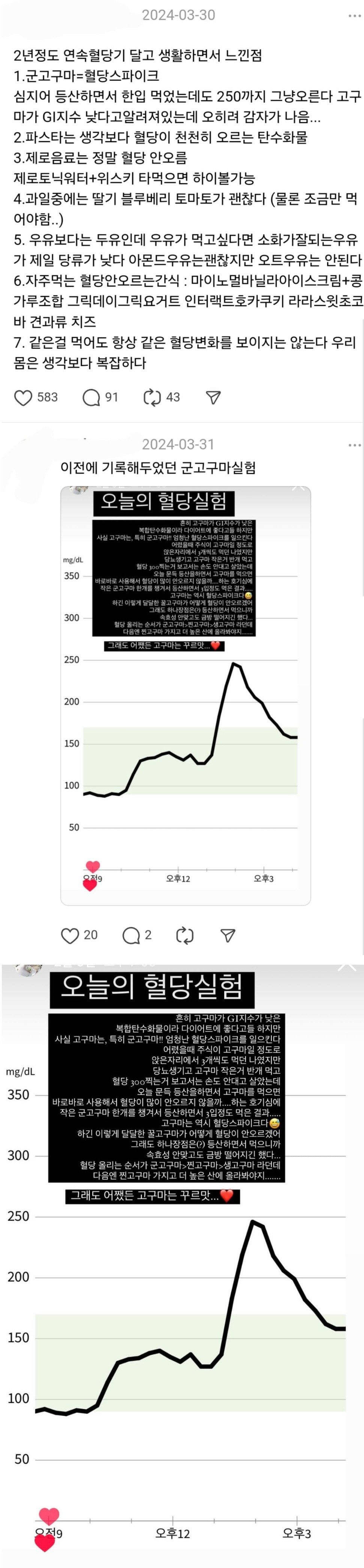 당뇨인이 직접 해 본 고구마 실험