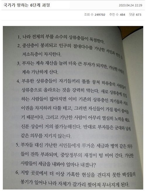 나라가 망하는 6단계