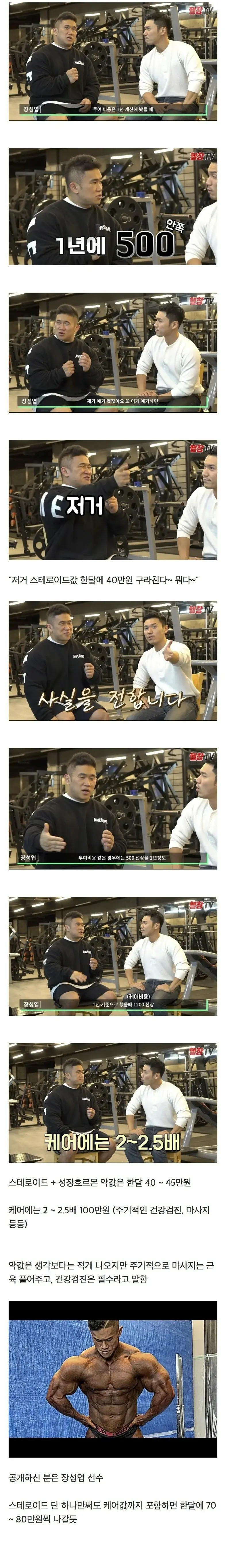 보디빌더가 말하는 약값