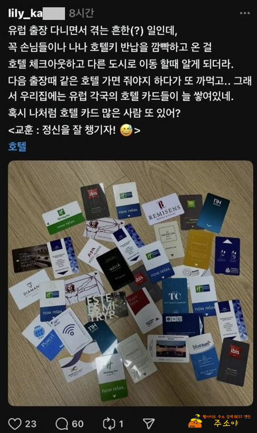 기념품마냥 수집한거 같은데