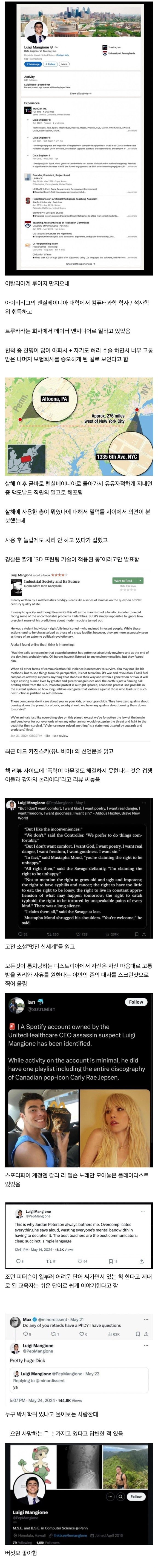 보험사 CEO 암살범 범행 이유 추측